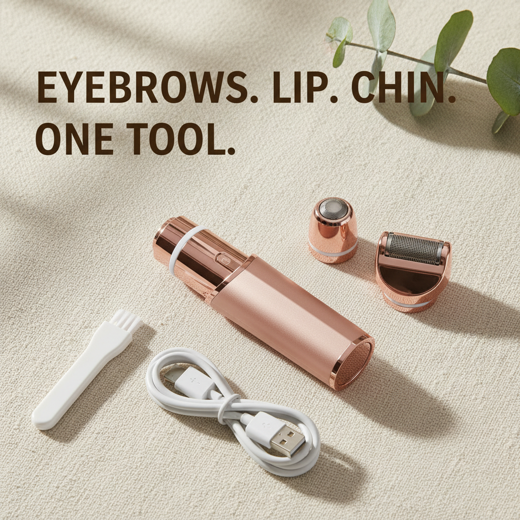 EYEBROWS. LIP. CHIN. ONE TOOL.