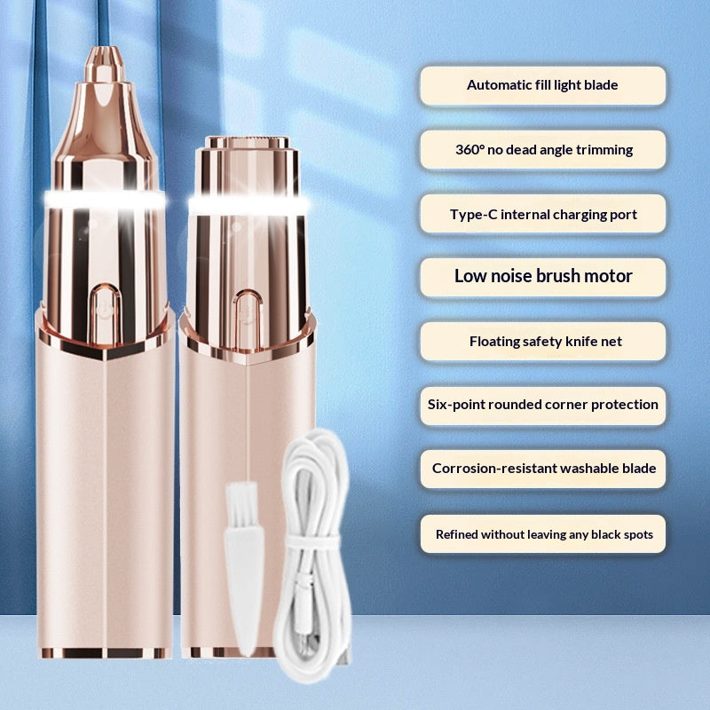 2-in-1 facial trimmer — angle