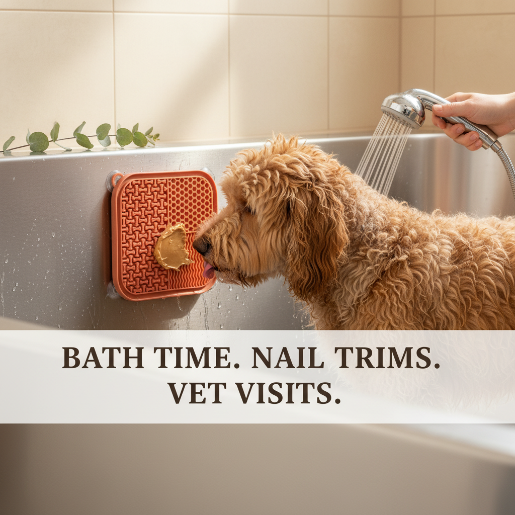 BATH TIME. NAIL TRIMS. VET VISITS.