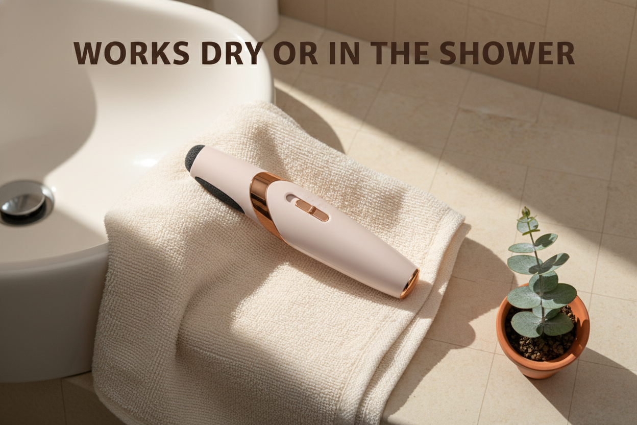 WORKS DRY OR IN THE SHOWER